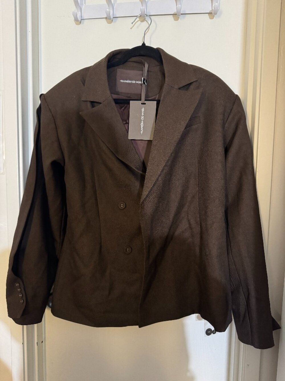 Manière De Voir Marie Brown Twist Sleeve Tailored Blazer Size 6 (no belt)